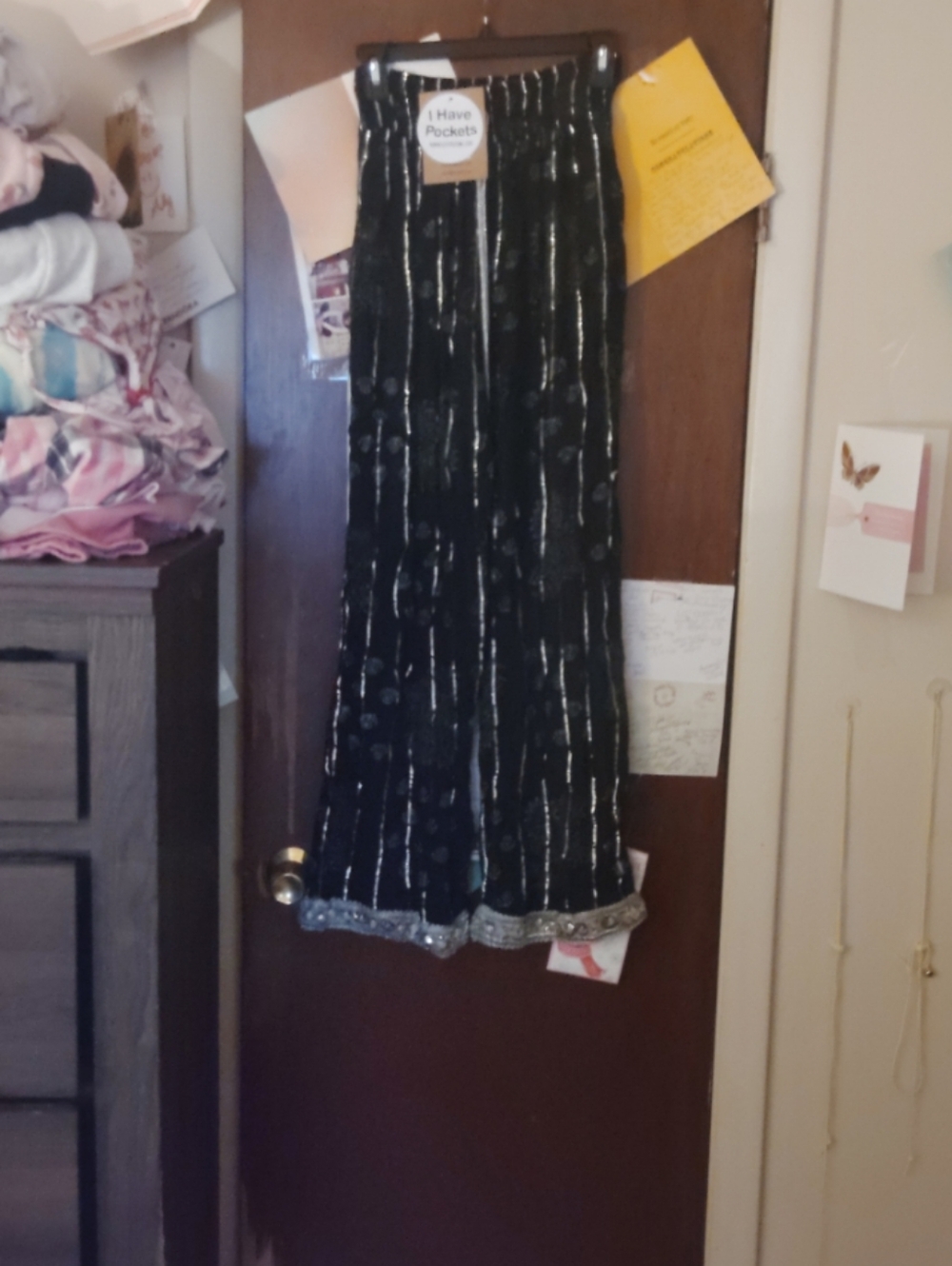 ASHLEY TAYLOR Sequined Handmade Palazzo Pants - One Size